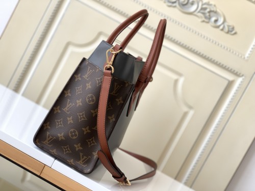 Louis Vuitton Womens Shoulder Bags Handbags Luxury Brand Fashion ON MY SIDE MM Twist calfskin and Monogram coated canvas M53823