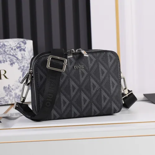 Dior Mens Bags Crossbody Bags SAFARI MESSENGER BAG Black Dior Oblique Jacquard with Original Box 1ESPO206YKY_H10E