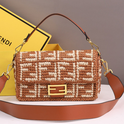Fendi Womens Bag Shoulder Bags Luxury Brand Baguette fabric bag Fashion Bags for Women with Original Box 8BR600A72VF1AQA