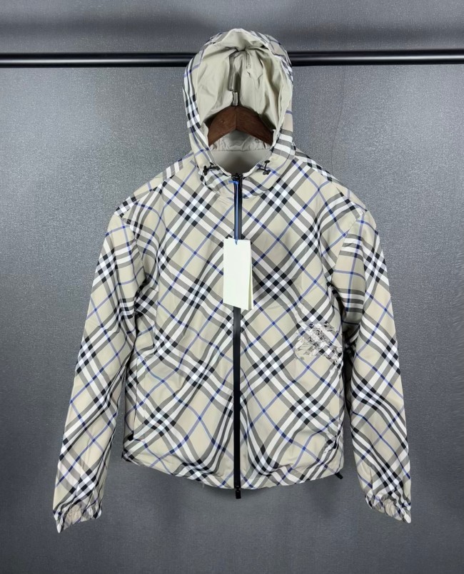Burberry Women Mens Coat Hoodie Luxury Brand Mens Reversible Check Jacket 80872181 Top Quality   