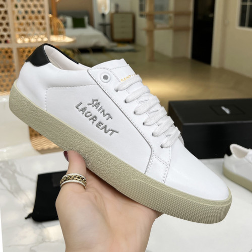 Yves Saint Laurent YSL Women Shoes Casual Luxury Brand COURT CLASSIC SL/06 EMBROIDERED SNEAKERS IN LEATHER with Original Box 61064908G109061