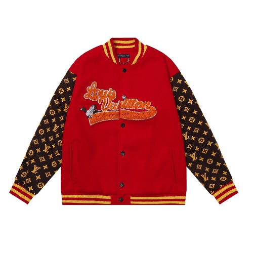 Louis Vuitton Men Womens Jackets Coat Luxury Brand Mens Jackets Varsity Blouson Top Quality   