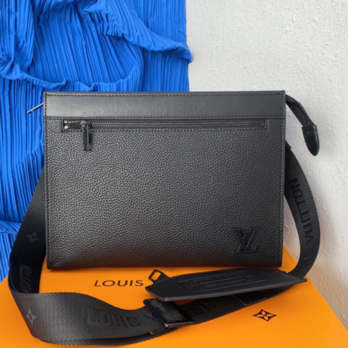 Louis Vuitton Mens Bags Clutch Luxury Brand Fashion Type MESSENGER VOYAGE M59329 with Original Box Black Aerogram cowhide leather