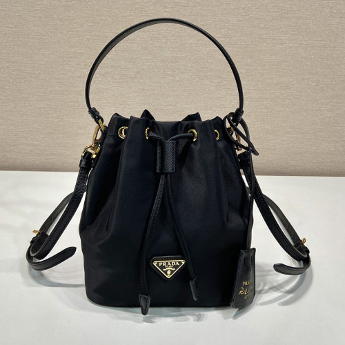 Prada Womens Shoulder Bags Luxury Brand Black Saffiano leather mini-pouch with Original Box 1BE067_RV44_F0134_V_WOM  