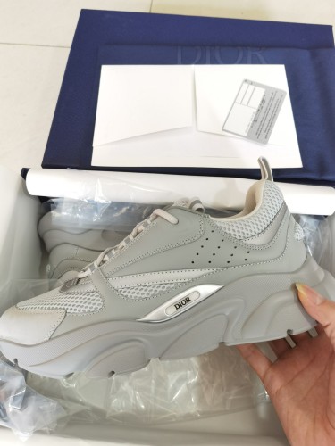 Dior Mens Shoes Sneakers Luxury Brand Breathable Design B22 SNEAKER Technical Mesh with Beige and Smooth Calfskin with Original Box  