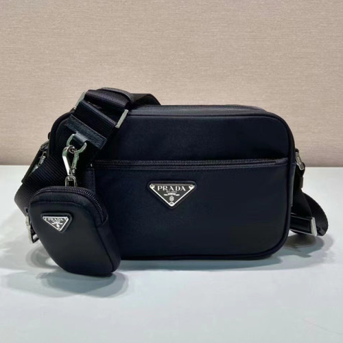 Prada Mens Womens Bags Shoulder Bag Luxury Brand Black Re-Nylon shoulder bag with Original Box 1BC167_RV44_F0002_V_B1M