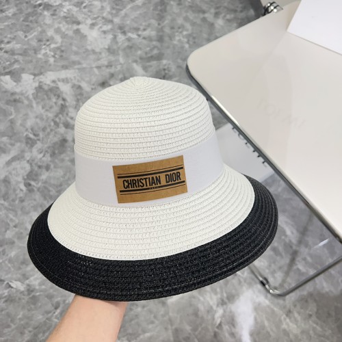 Dior Womens Bucket Hat Straw Hat Luxury Brand Design Dior Cap with Original Box  