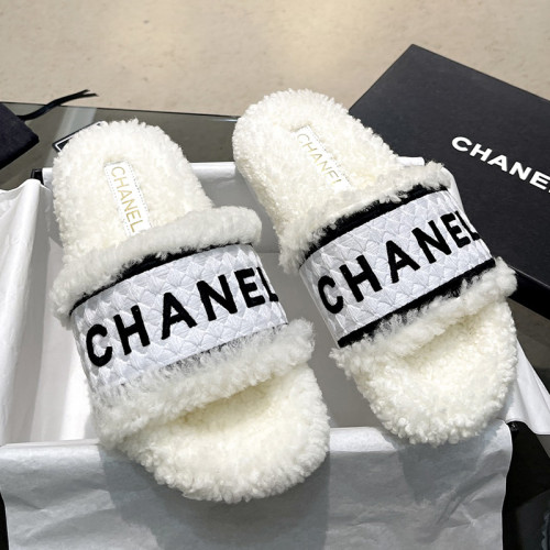 Chanel Womens Shoes Slippers Luxury Brand Winter Plus Velvet Design with Original Box