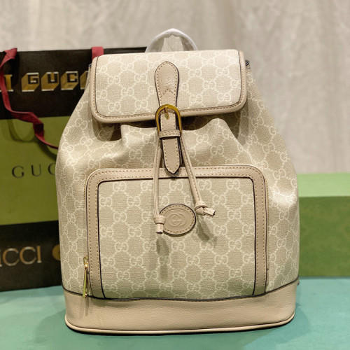 Gucci Womens Mens Fashion Bags Shoulder Backpacks Luxury Brand Backpack with Interlocking G in GG Supreme 674147 92THG 8563 with Original Box