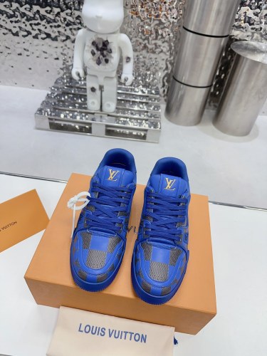 Louis Vuitton Mens Shoes Fashion Sneakers Design Luxury Brand LV TRAINER SNEAKER 1ABLVV Mix of materials with Original Box 1ABLUR  