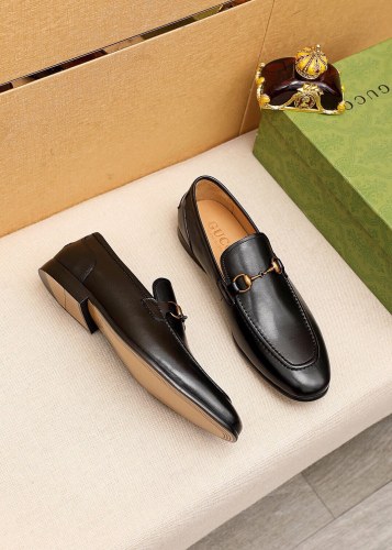 Gucci Mens Shoes Leather Design Luxury Brand Business Dress Shoes for Men with Original Box