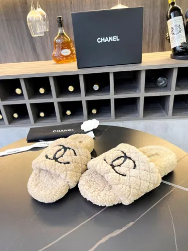 Chanel Womens Shoes Slippers Luxury Brand Winter Plus Velvet Design with Original Box