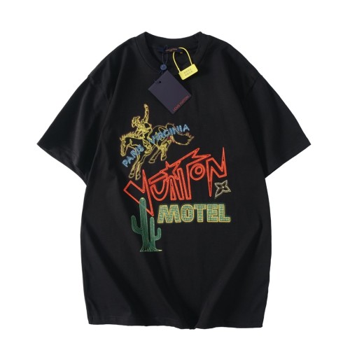 Louis Vuitton Luxury Brand Men Womens Short Sleeve T-Shirt Graphic Embellished Cotton T-Shirt 1AFXNG   