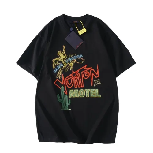 Louis Vuitton Luxury Brand Men Womens Short Sleeve T-Shirt Graphic Embellished Cotton T-Shirt 1AFXNG   