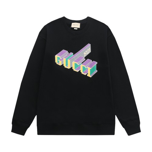 Gucci Womens Mens Sweatshirt Luxury Brand Mens Sweatshirts Winter Fashion COTTON JERSEY SWEATSHIRT WITH PRINT   