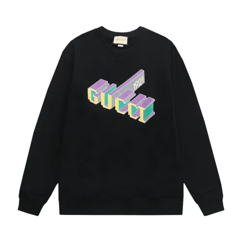 Gucci Womens Mens Sweatshirt Luxury Brand Mens Sweatshirts Winter Fashion COTTON JERSEY SWEATSHIRT WITH PRINT   