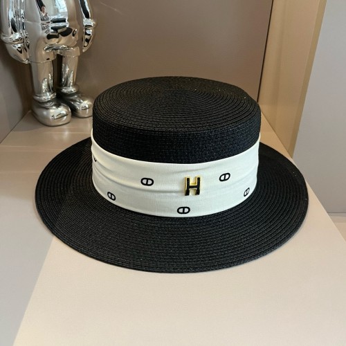Hermes Womens Hats Luxury Brand Design Hermes Bucket Hat Straw Hat with Original Box  