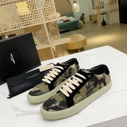 Yves Saint Laurent YSL Women Shoes Casual Luxury Brand COURT CLASSIC SL/06 EMBROIDERED SNEAKERS IN LEATHER with Original Box 61064908G109061