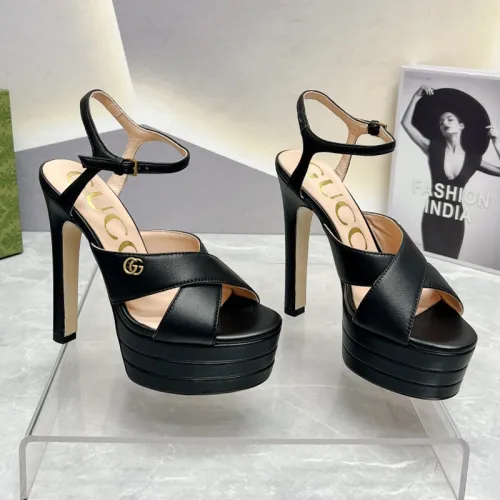 Gucci Womens Shoes Sandals 14cm Heel Luxury Brand with Original Box 730022 US000 7519 Women's Interlocking G sandal in leather Whatsapp 