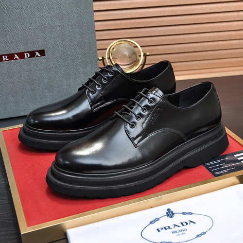 Prada Mens Shoes Business Casual Luxury Brand Dress Shoes with Original Box