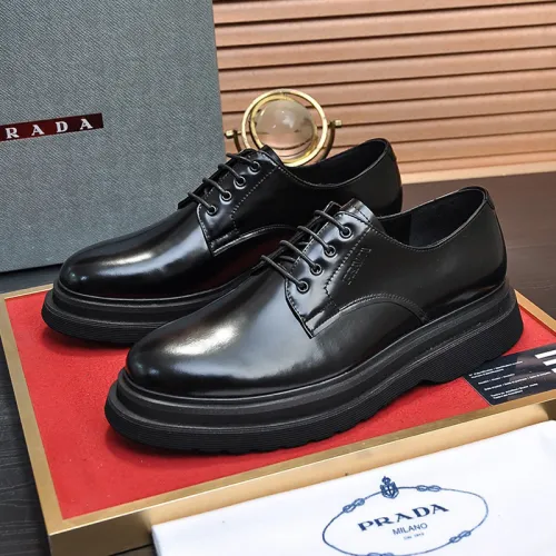 Prada Mens Shoes Business Casual Luxury Brand Dress Shoes with Original Box