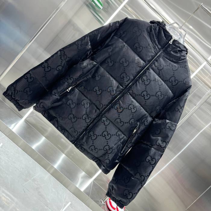 Gucci Men Womens Coat Luxury Brand Mens Hoodie Down Jacket Jumbo GG Down Jacket in Black Top Quality   