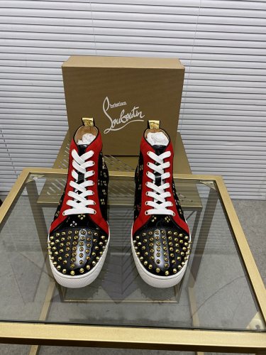 Christian Louboutin Mens Shoes Sneakers Luxury Brand Red Bottom Design Sports Footwears with Original Box