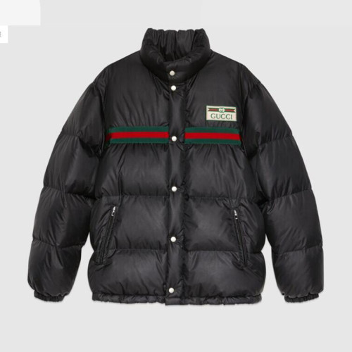 Gucci Design Mens Womens Winter Windprood Down Jackets Keep Warm 90% White Duck Down Water repellent down jacket in black 666560 Z8AQX 1043