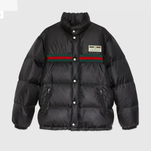 Gucci Design Mens Womens Winter Windprood Down Jackets Keep Warm 90% White Duck Down Water repellent down jacket in black 666560 Z8AQX 1043