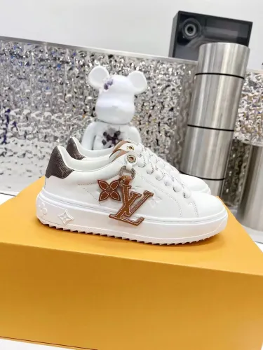 Louis Vuitton Mens Shoes Sneakers Lace-Up Luxury Brand Fashion TIME OUT SNEAKER with Original Box