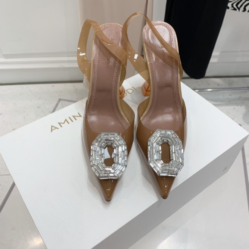 Amina Muaddi Womens Shoes Sandals Slippers Luxury Brand Fashion Pumps for Women with Original Box 9cm Heel