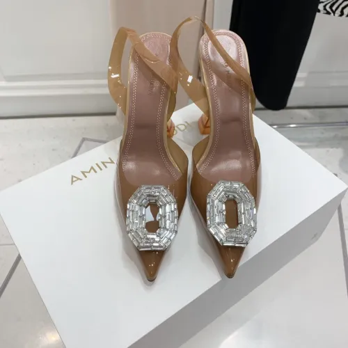 Amina Muaddi Womens Shoes Sandals Slippers Luxury Brand Fashion Pumps for Women with Original Box 9cm Heel