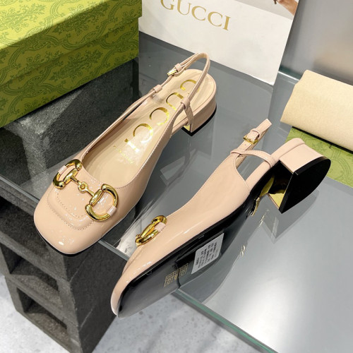 Gucci Womens Shoes Pumps Luxury Brand Women's Low-Heel Pump With Horsebit In Leather 2.5cm Heel with Original Box 694855 BNC00 5815