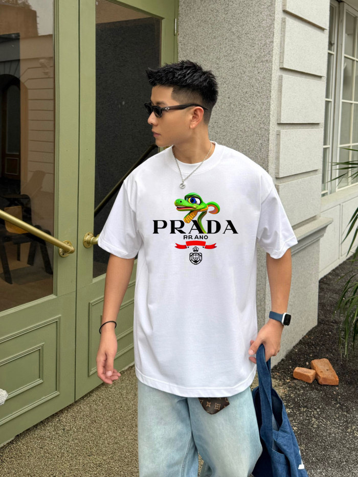 Prada Luxury Brand Men Womens Short Sleeve T-Shirt T shirts   
