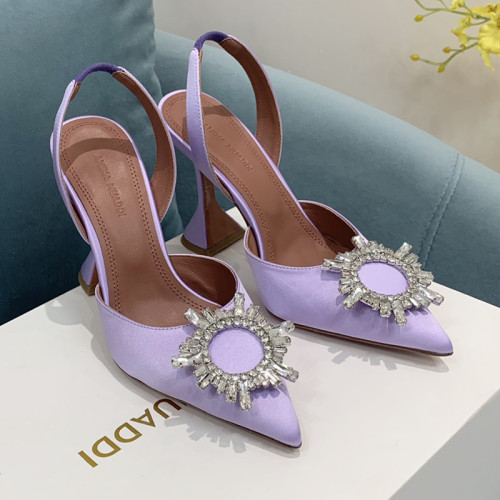 Amina Muaddi Womens Shoes Sandals Slippers Luxury Brand Fashion Pumps for Women with Original Box 9cm Heel