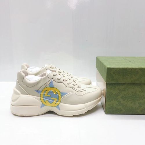 Gucci Womens Shoes Sneakers Luxury Brand Women's GG Rhyton sneaker GG Supreme canvas with Original Box 704796 KGD00 1000