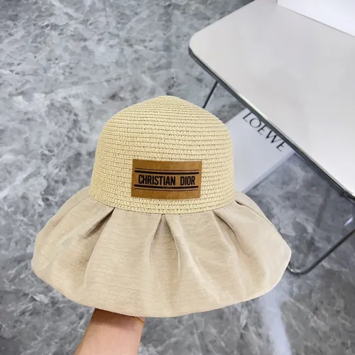 Dior Womens Bucket Hat Straw Hat Luxury Brand Design Dior Cap with Original Box  