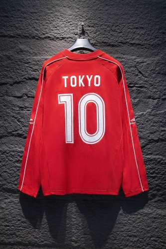 Balenciaga Luxury Brand Women Mens T-Shirt PARIS SOCCER LONG SLEEVE T-SHIRT   