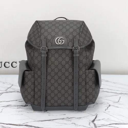 Gucci Womens Bags Backpacks Luxury Brand GUCCI Ophidia medium backpack in GG Supreme canvas  