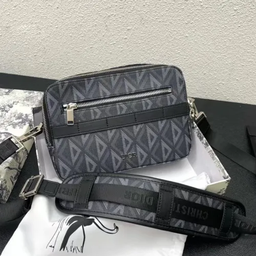 Dior Mens Bags Crossbody Bags SAFARI BAG WITH STRAP Black CD Diamond Canvas with Original Box 1ESPO206CDP_H43E