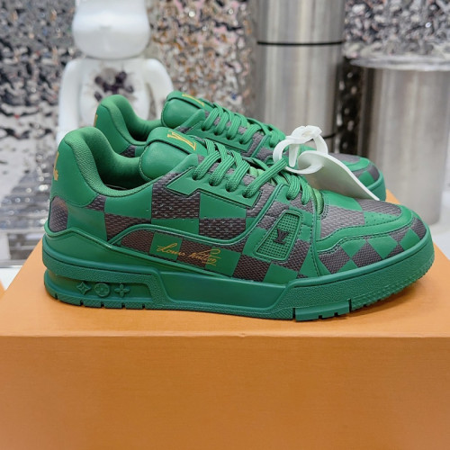 Louis Vuitton Mens Shoes Fashion Sneakers Design Luxury Brand LV TRAINER SNEAKER 1ABLVV Mix of materials with Original Box 1ABLUR  