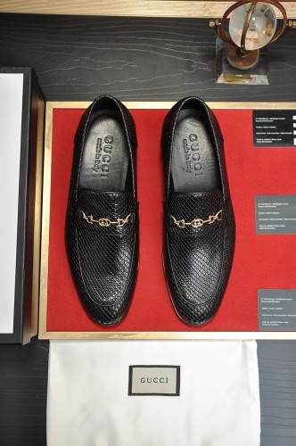 Gucci Mens Shoes Leather Design Luxury Brand Business Dress Shoes for Men with Original Box