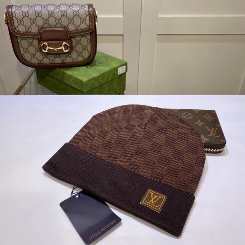Louis Vuitton Womens Mens Cap Knit Hat Luxury Brand with Original Box  