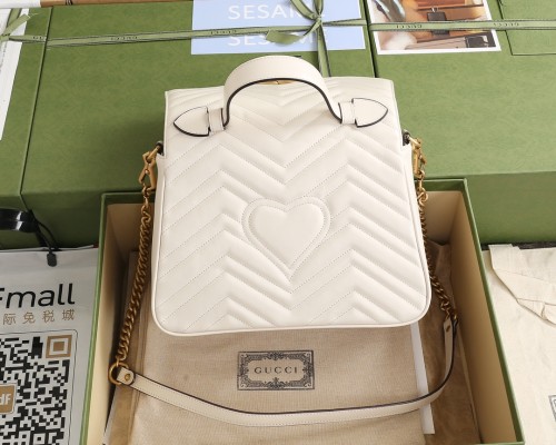 Gucci Womens Bags Shoulder Messenger Bag Luxury Brand Gucci Leather GG Marmont Small Top Handle Bag with Original Box 498110 DTDIT 1000