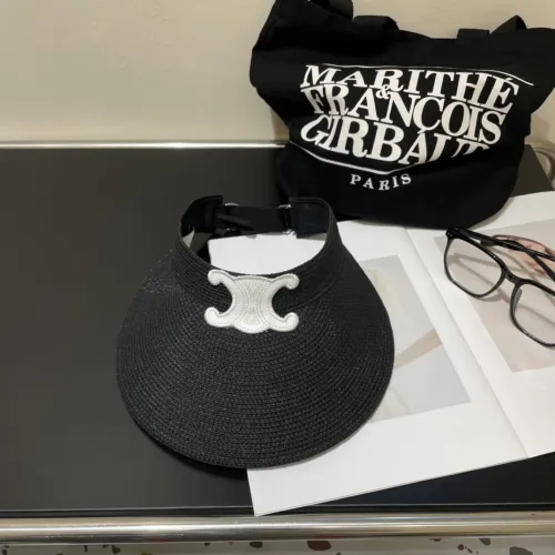 Celine Womens Hats Luxury Brand Design Celine Straw Visor Hat with Original Box  
