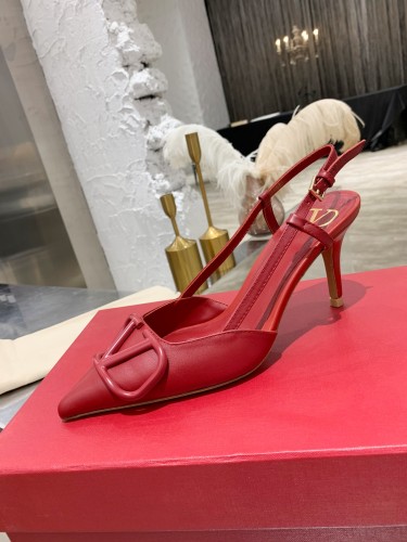Valentino Garavani Women Fashion Shoes Pumps Luxury Brand Vlogo Signature Calfskin with Original Box 7cm Heel Whatsapp 