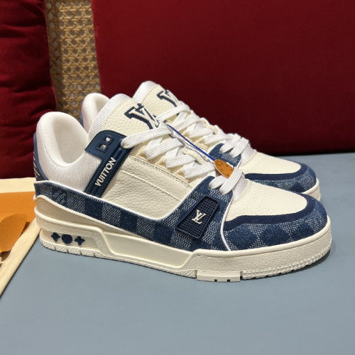 Louis Vuitton Mens Shoes Fashion Sneakers Design Luxury Brand LV TRAINER SNEAKER 1ABLVV Mix of materials with Original Box 1ABLUR  