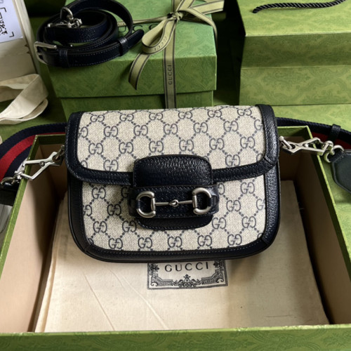Gucci Womens Bags Shoulder Messenger Bag Luxury Brand Gucci Horsebit 1955 mini bag 658574 96IWN 4076 with Original Box