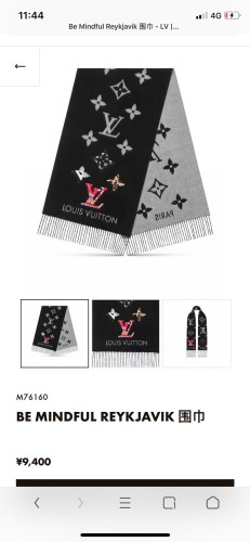 Louis Vuitton Scarves Womens Fashion Scarf Luxury Brand BE MINDFUL REYKJAVIK SCARF with Original Box M76160