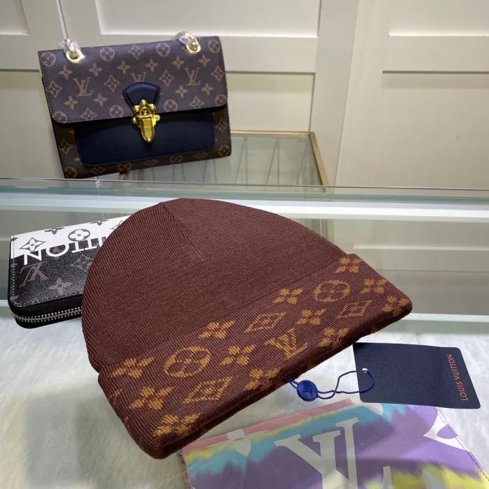 Louis Vuitton Womens Mens Cap Knit Hat Luxury Brand with Original Box  